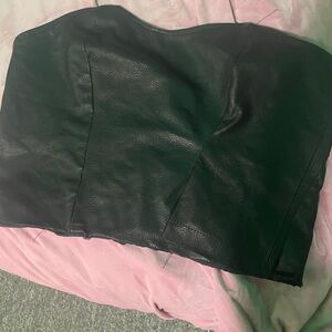 Black Leather Bustier Top